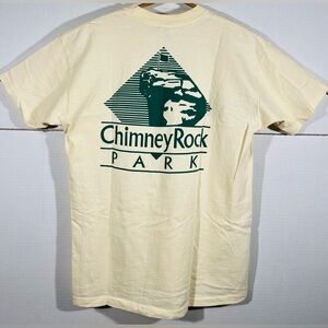 VTG Chimney Rock Park NC Souvenir Sz L T Shirt Graphic Yellow SIGNAL MEGA TEE